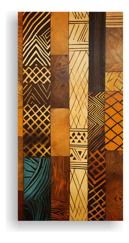 80x40cm Cuadro Abstracto Luminoso Estilo Tribal Africano