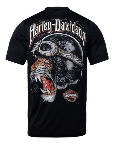 Remera De Algodón Yorkstone Harley Davidson Moto Tigre