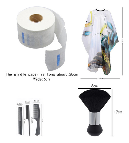 Juego De Capa De Peluquero Para Salón, Peines Para El