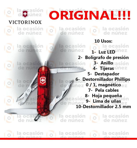 Imagen 3 de 7 de Victorinox Midnite Manager 10 Usos Luz Boligrafo Cortapluma