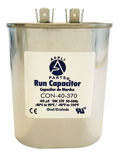 Condensador/ Capacitor De Marcha  40 Mfd 370 Vac Ovalado