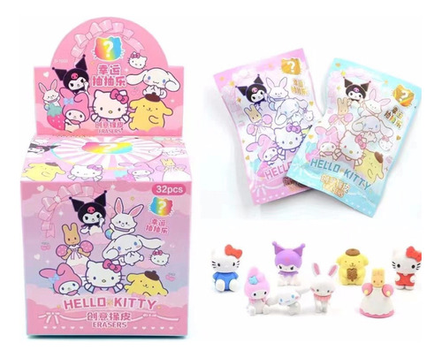 Goma De Borrar Sanrio Blind Box Doll De Dibujos Animados, Bo