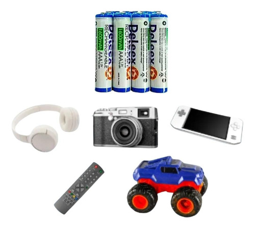 Pilas Recargables Aa 1.2v X4 -deleex 3300mah + 2 Cargadores