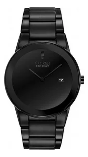 Reloj Citizen Hombre Eco Drive Minimalista Black Au106558e Color de la malla Negro Color del bisel Negro Color del fondo Negro