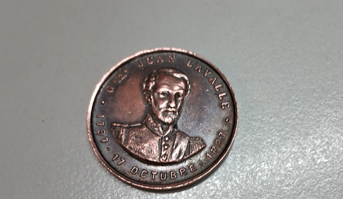 Medalla Coleccionable General Juan Lavalle De Cobre. (Usado)