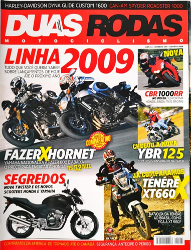 Revista Duas Rodas N°395 Fazer Cbr1000rr Ténéré Xt660 Hornet