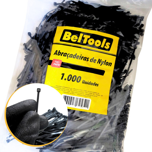 1000 Abraçadeira Fita Hellerman Cinta Nylon 140mm X 3,6mm