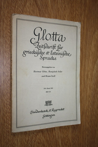 Glotta - Zeitschrift Für Griechische Und Lateinische Sprache