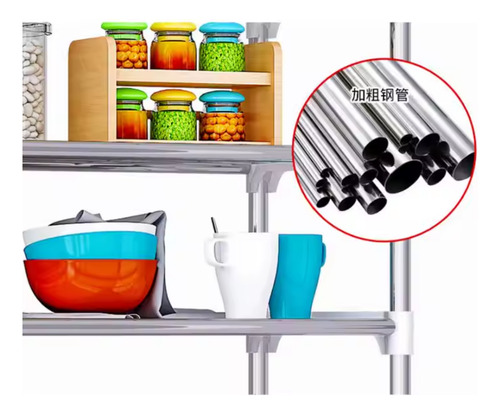 Organizador Rack Cocina Sobre Microondas Mesada 3 Estantes Plateado