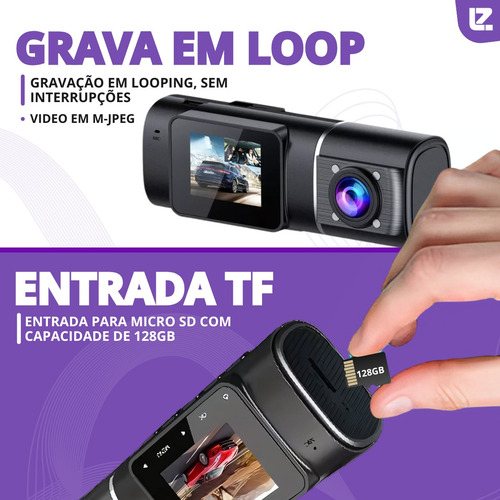 Câmera Dupla Veicular Em Full Hd Com Sensor G E Loop