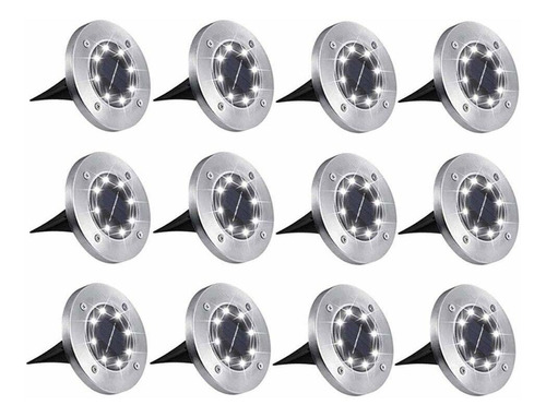 Luces Solares Para Suelo, 8 Luces Led De Disco Solar, L...