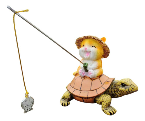 Estatua De Resina De Gato Tortuga Para Jardín, Decoración