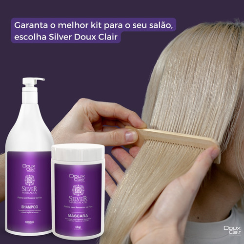 Kit Shapoo Silver Matizador Cabelogrisalho Platinado Doux Cl