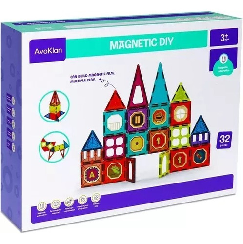 Juego Didactico Magnetic Diy Juego Bloques Magnéticos 32pzs