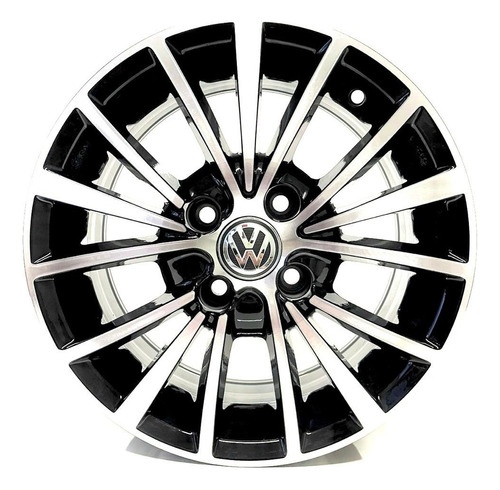 Rodas Brw 810 Jetta P/ Gol Voyage Aro 14 4x100 (jogo) +bicos Cor Preto Com Diamantado