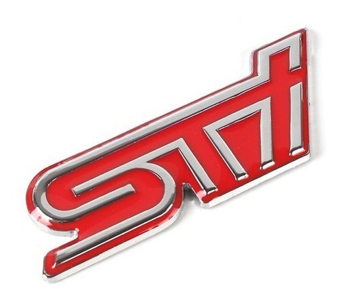 Emblema Sti Rojo Metal Subaru