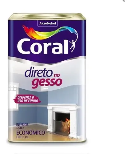 Foto real de Tinta Fosca para Gesso Branco Coral 18 Litros