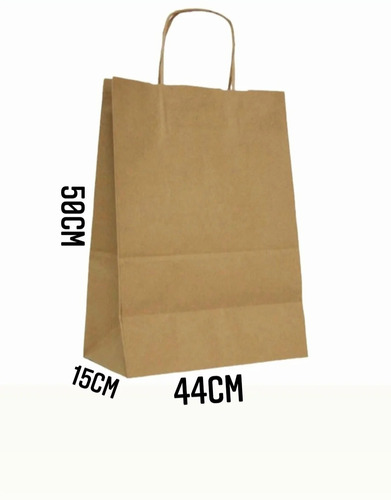 Pack 50 Bolsas Kraft Con Fuelle 50cm X 44cm X 15cm .