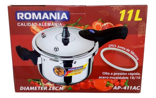 11 Litros Olla Presión Acero Inoxidable 18/10 Romania