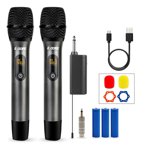 5 Core Uhf Micrófonos Inalámbricos Karaoke 210 Pies Alcance