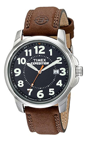 Timex T44921 Expedition Reloj De Correa De Cuero Marrón Con 