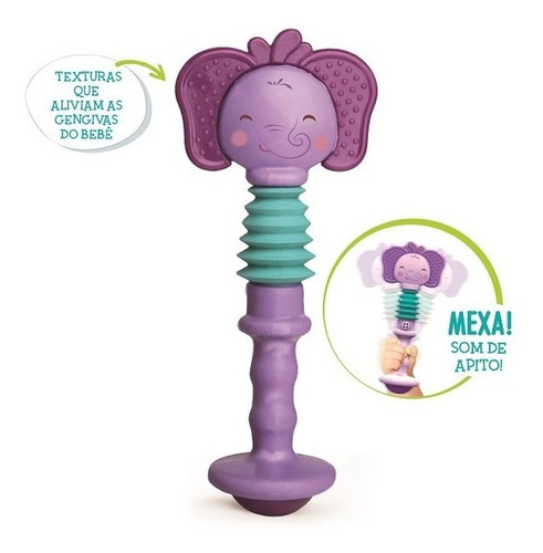 Imagem 2 de 3 de Chocalho Esticadinho Elefante - Elka