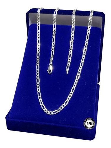 Imagem 3 de 4 de Cordão Corrente Italiano Prata 925 Masculina 3x1 70cm 3mm