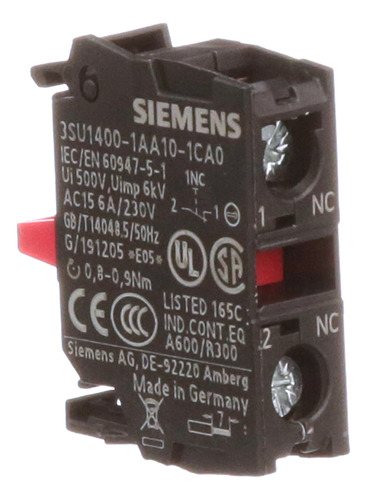 Modulo De Contactos 1nc P/frontal Siemens 3su1400-1aa10-1ca0