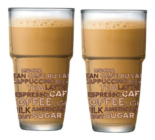 Jogo De Copos De Café Empilhavel Styles Luva 2 Pcs 360ml Cor Incolor