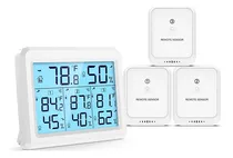 Comprar Medidor Temperatura Humedad Inalambrico Int Ext 3 Sensores