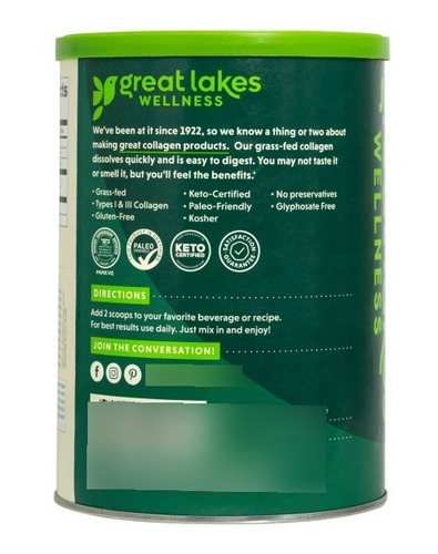 Imagen 4 de 5 de Colágeno En Polvo, Great Lakes 283 Grs. Manare