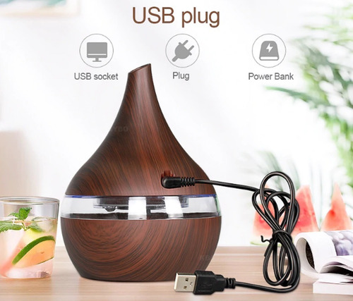 Difusor Aromatizador Vaporizador Electrico Usb Luz Led Clic