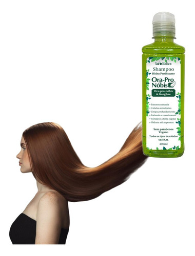 Shampoo Ora-pro-nóbis E Gengibre Crescimento Contra Caspa