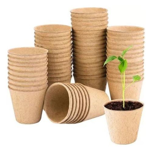 50u Macetas Biodegradables Para Plantas Semillero 62x59x40mm