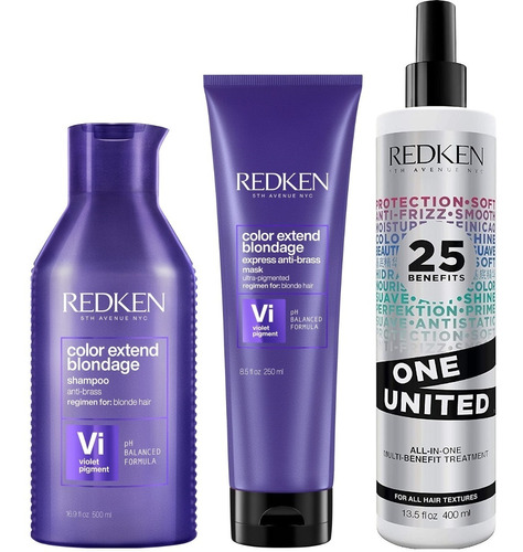 Shampoo 500ml + Mascarilla + One United Redken Blondage