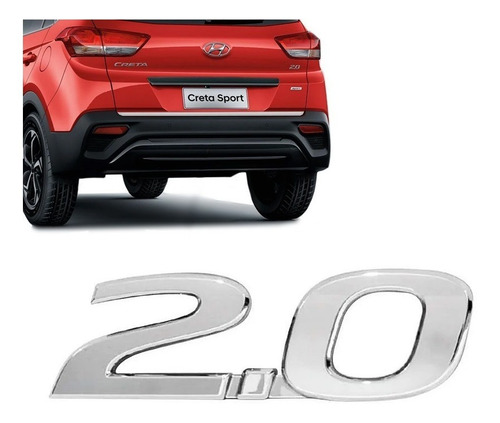 Emblema Nome Letreiro 2.0 Hyundai Creta Cromado 