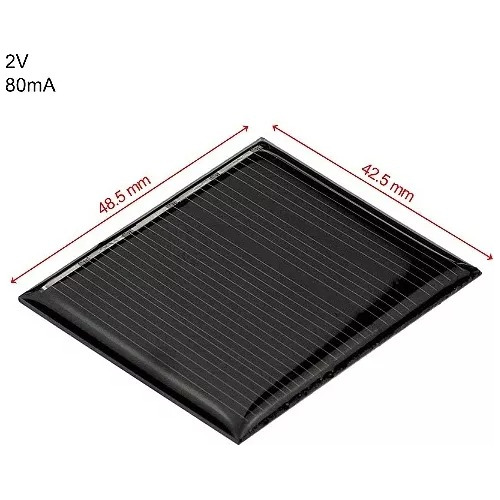 Mini Painel Solar 2v 80ma 48.5x42.5mm