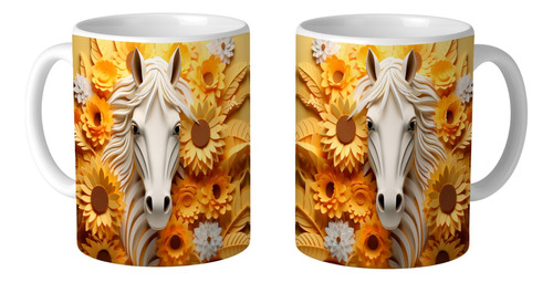 Taza Caballos 3d 06 Café 11 Oz 325 Ml