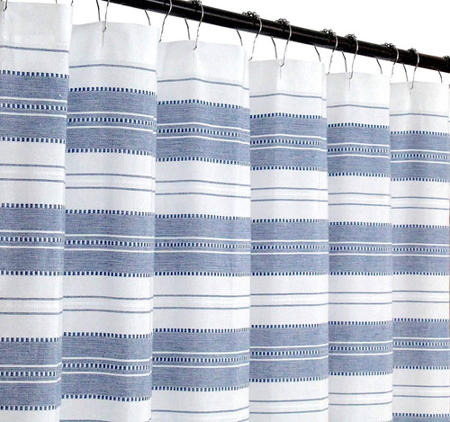 Serafina Home Nautical Chambray Cortina De Ducha De Tela Azu