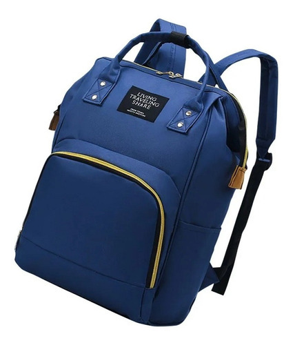 Bolsa Mochila Maternidade Multifunção Impermeável Unisex Cor Azul