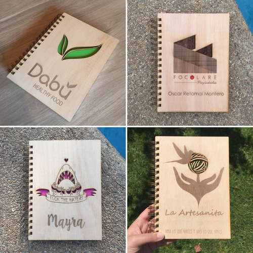 Cuaderno Libreta De Madera Personalizado Regalo Corporativo