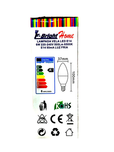 Ampolleta Vela Led E14 6w Calida Y Fria