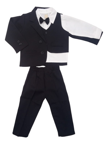 Traje De Bautizmo Conjunto Completo Negro 24-36