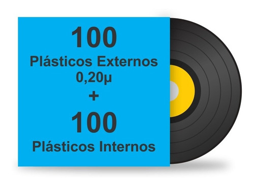 Imagem 1 de 1 de 200 Plásticos Para Lp Disco Vinil. 100 Ext. Grosso + 100 Int