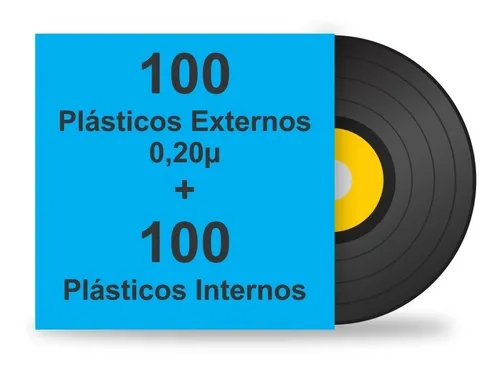 comprar 200 Plásticos Para Lp Disco Vinil. 100 Ext. Grosso + 100 Int