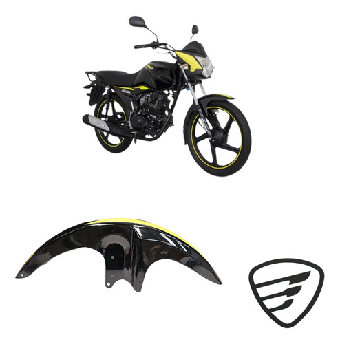 Salpicadera Delantera Italika Original Ft150ts Ft 150 Ts Negro Amarillo