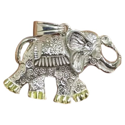 Dije Grande Macizo Elefante Plata 925 Y Oro 3cm X 4cm 