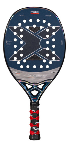 Raquete de beach tennis Nox V10 2025 Carbon 12K azul escuro