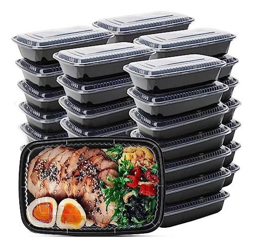 Contenedor De Comida 32 Oz, 50 Pack Con Tapas, Bpa Free