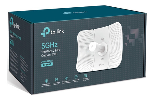 Imagen 3 de 6 de Antena Punto A Punto Tp-link N150 5ghz 23dbi 20km Cpe605 /vc